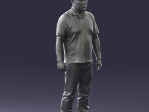 hinese man brown shirt 0520 3d print ready 3D Baskı Modeli