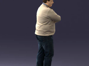 chubby man in sweater 0519 3D Model