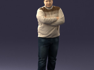 chubby man in sweater 0519 3d print ready 3D-printmodel