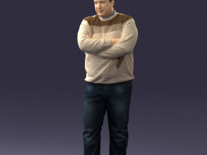 chubby man in sweater 0519 3d print ready 3D Print Model