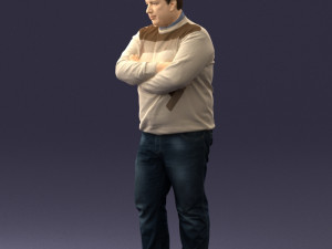 chubby man in sweater 0519 3d print ready 3D Print Model