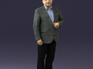 grandfather plaid gray jacket 0518 3D Model