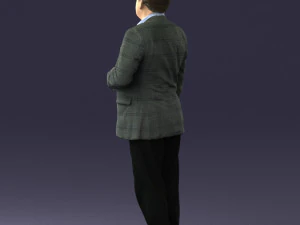 grandfather plaid gray jacket 0518 3D Model