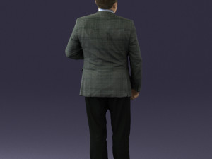 grandfather plaid gray jacket 0518 Modèle 3D