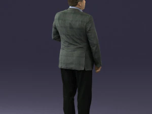 grandfather plaid gray jacket 0518 3D Model