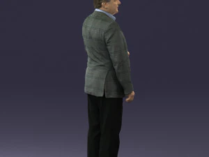 grandfather plaid gray jacket 0518 3D Model