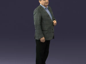 grandfather plaid gray jacket 0518 3D Model