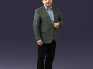 grandfather plaid gray jacket 0518 3D Model