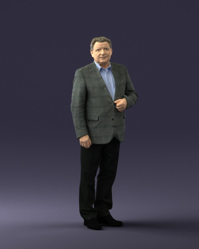 grandfather plaid gray jacket 0518 3d print ready Modelo de Impressão 3D .c4d .max .obj .3ds .fbx .stl .blend 