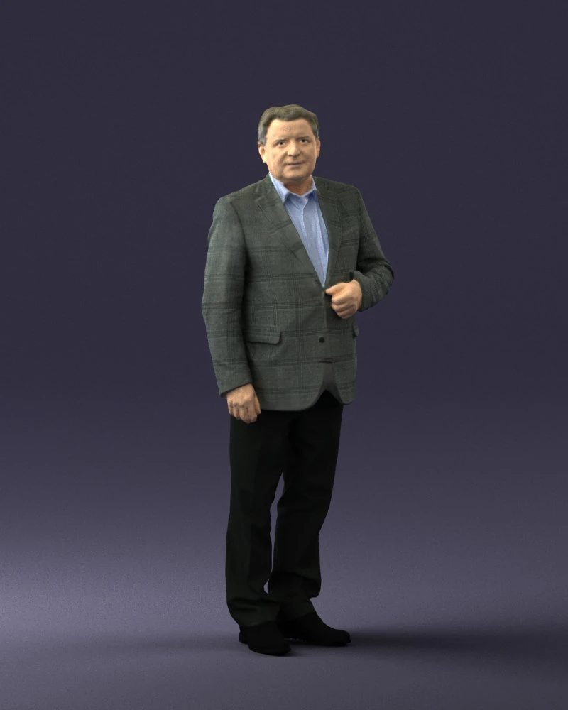 grandfather plaid gray jacket 0518 3d print ready 3D Print Model .c4d .max .obj .3ds .fbx .stl .blend 