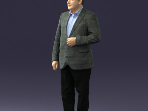grandfather plaid gray jacket 0518 3d print ready Modelo de Impressão 3D