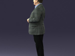 grandfather plaid gray jacket 0518 3d print ready Modelo de Impressão 3D