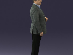 grandfather plaid gray jacket 0518 3d print ready Modelo de Impressão 3D