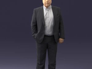 fat man gray suit 0517 3D Model