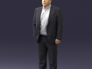 fat man gray suit 0517 3D 模型