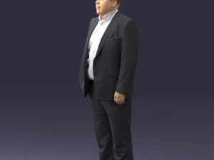 fat man gray suit 0517 3D Model