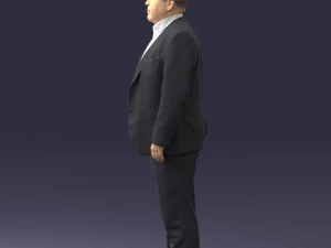 fat man gray suit 0517 3D Model
