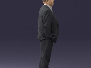 fat man gray suit 0517 3D Model