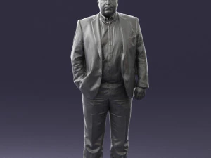 fat man gray suit 0517 3D Model