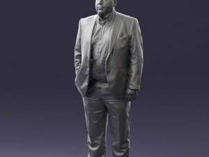 fat man gray suit 0517 3D 模型