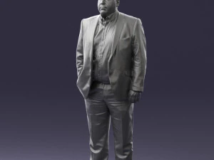 fat man gray suit 0517 3D Model