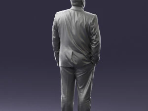 fat man gray suit 0517 3D Model