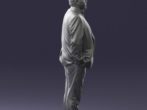 fat man gray suit 0517 3D 模型