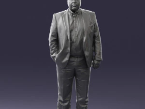 fat man gray suit 0517 3D Model