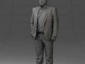 fat man gray suit 0517 3D Model