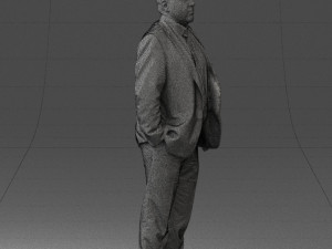 fat man gray suit 0517 3D 模型
