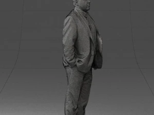 fat man gray suit 0517 3D Model