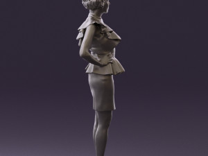 woman in black dress yellow belt 0531 3d print ready 3D Print Model