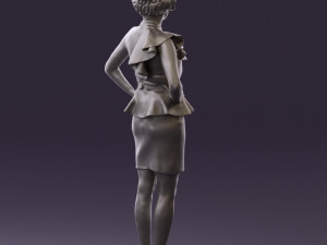 woman in black dress yellow belt 0531 3d print ready 3D Print Model