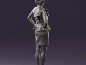 woman in black dress yellow belt 0531 3d print ready 3D Print Model