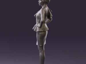 woman in black dress yellow belt 0531 3d print ready 3D Print Model