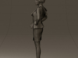woman in black dress yellow belt 0531 3d print ready 3D Print Model