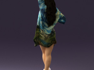 woman in colored swimsuit long hair 0529 Modèle 3D