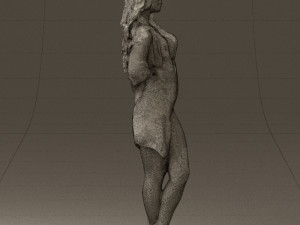woman in colored swimsuit long hair 0529 Modèle 3D