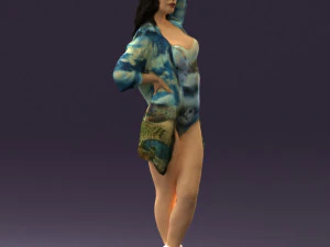 woman in colored swimsuit long hair 0529 3d print ready 3D Print Model