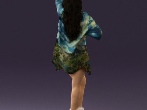 woman in colored swimsuit long hair 0529 3d print ready 3D Print Model