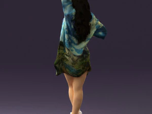 woman in colored swimsuit long hair 0529 3d print ready 3D Print Model