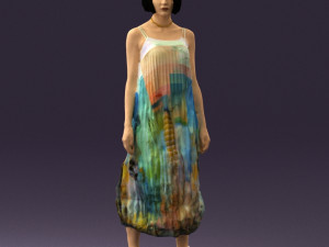 woman in colored dress shirt hair 0528 3d print ready 3Dプリントモデル
