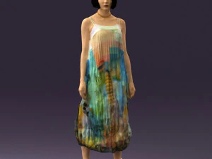 컬러 드레스 셔츠 머리에 여자 0528 3d 인쇄 준비 3D 프린트 모델