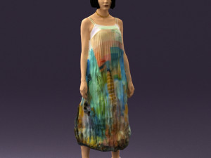 woman in colored dress shirt hair 0528 3d print ready Model do druku 3D
