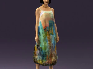 woman in colored dress shirt hair 0528 3d print ready 3D Print Model