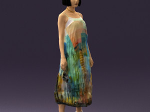 woman in colored dress shirt hair 0528 3d print ready Model do druku 3D