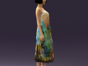 woman in colored dress shirt hair 0528 3d print ready Model do druku 3D