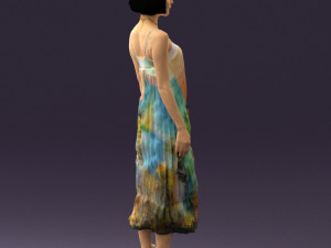 woman in colored dress shirt hair 0528 3d print ready Model do druku 3D