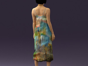 woman in colored dress shirt hair 0528 3d print ready Model do druku 3D