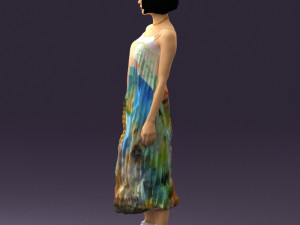 woman in colored dress shirt hair 0528 3d print ready Model do druku 3D